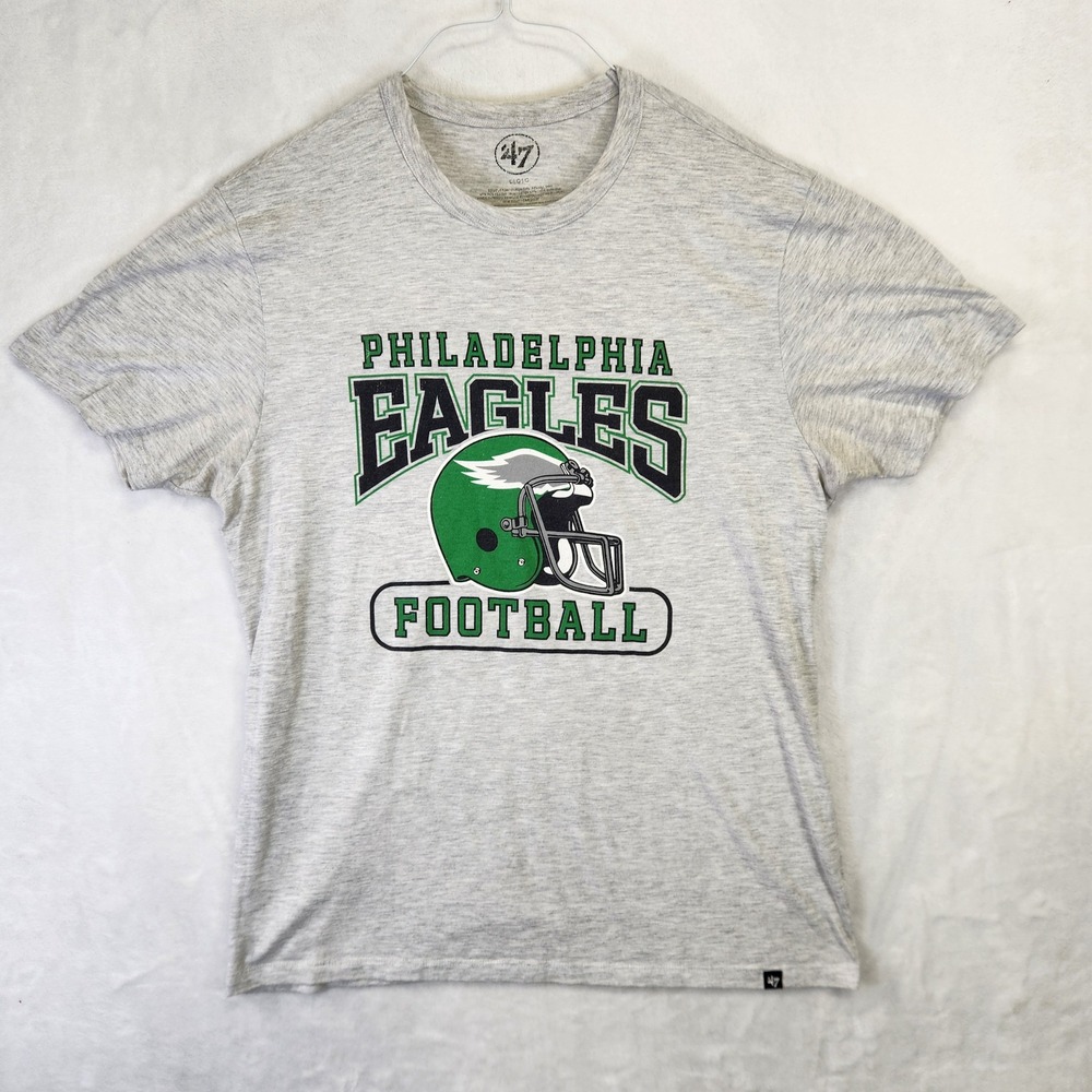 47 Brand Philadelphia Eagles NFL Football Graphic T-Shirt Mens Large‎ Gray